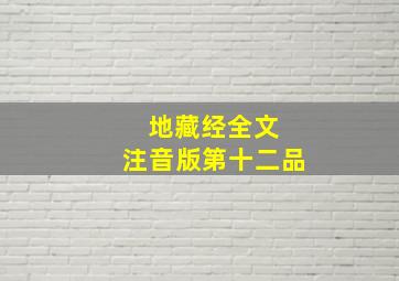 地藏经全文 注音版第十二品